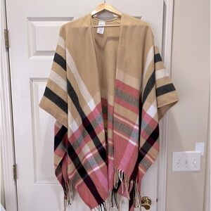 Woolrich Plaid Blanket Wrap Shawl One Size Fringe Cozy Soft Hygge Winter…